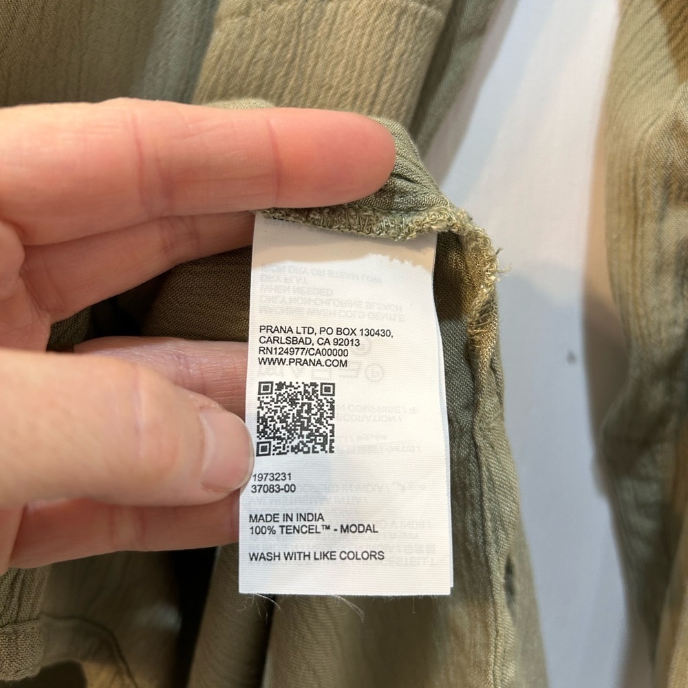 prAna Women's Fernie Shirt Swim Cover-Up In Sweet Agave/Green Size M Gauzy Beach - Picture 8 of 9